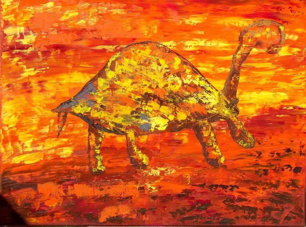 Tortue dans l'incendie